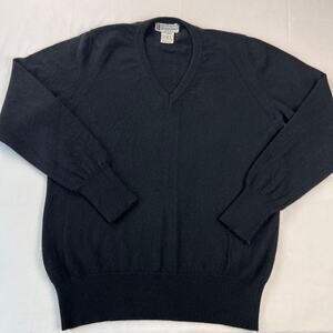 Abraham & Straus Vintage Black Cashmere Sweater Men's size Large Italy 1970's